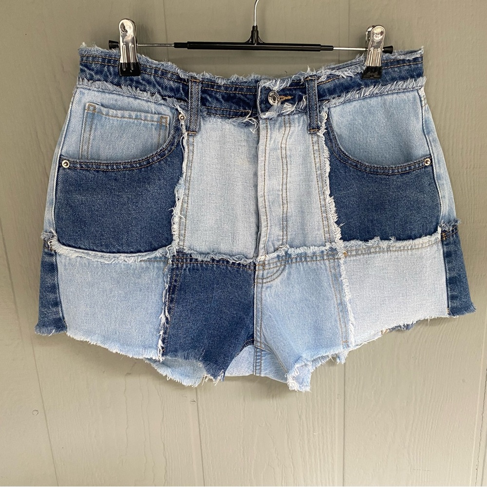 Wild Fable Highest Rise Cutoff Patchwork Jean Shorts 8